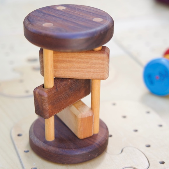 Handmade Natural Wood Waldorf/Montessori Play Toys Set Of 3 - Picture 8 of 11